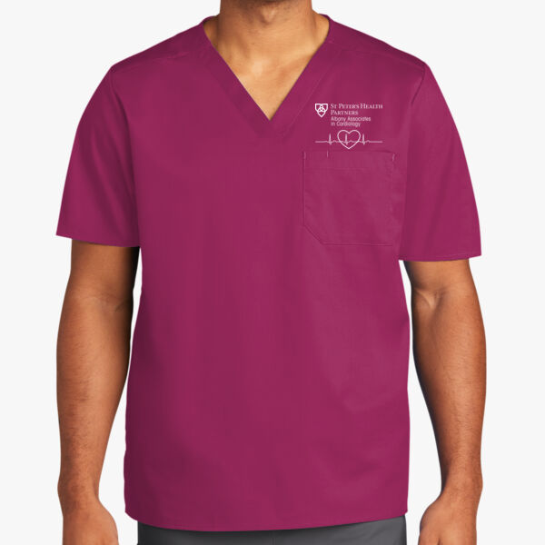 Cardiology - Mens WorkFlex Chest Pocket V Neck Top Thumbnail